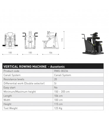 دستگاه قایقی کانالی - CANNALI VERTICAL ROWING MACHINE